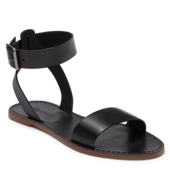 Madewell Black Leather Boardwalk Ankle Strap Gladiator Sandals 7.5 - Picture 9 of 11